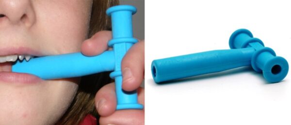 Blue Chewy Tube – T-Shape Teether for Kids - Image 2