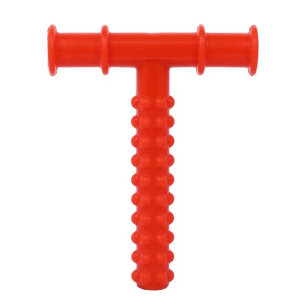 Red Chewy Tube – T-Shape Teether for Kids - Image 4
