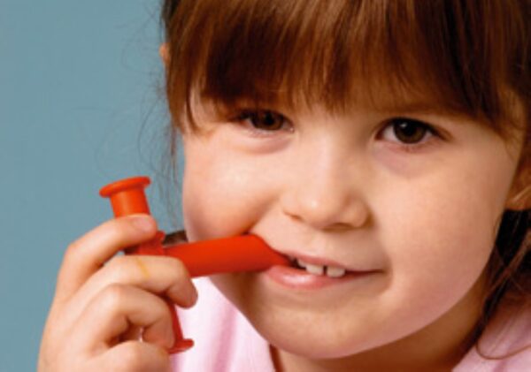 Red Chewy Tube – T-Shape Teether for Kids